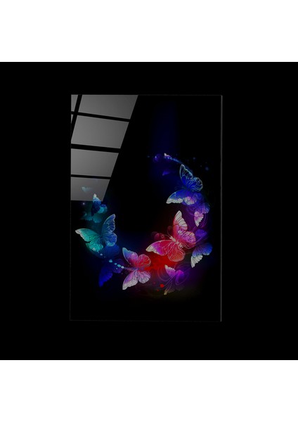 LED Aydınlatmalı Kelebekler Cam Tablo, Işıklı Cam Tablo modelleri