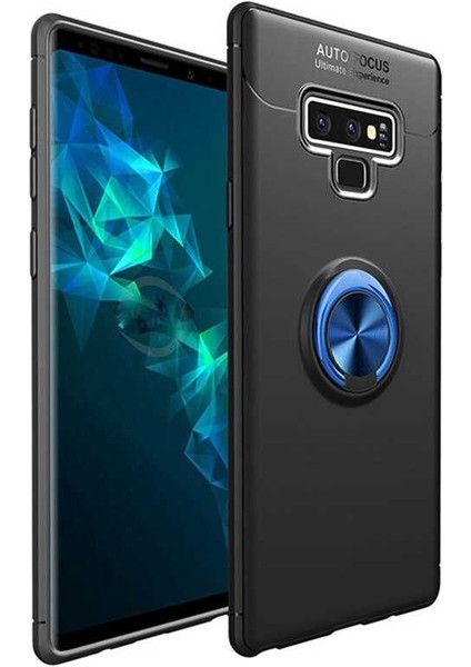 Samsung Galaxy Note 9 Kılıf Yüzüklü Standlı Soft Parmak Izi Bırakmaz+Nano Ekran Koruma