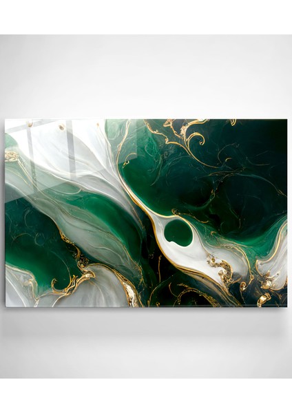 Green And Gold Cam Tablo, Dekoratif Cam Tablo modelleri