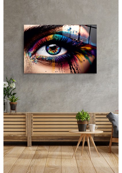 Renkli Göz Cam Tablo, Dekoratif Cam Tablo