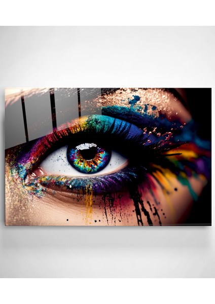 Renkli Göz Cam Tablo, Dekoratif Cam Tablo modelleri
