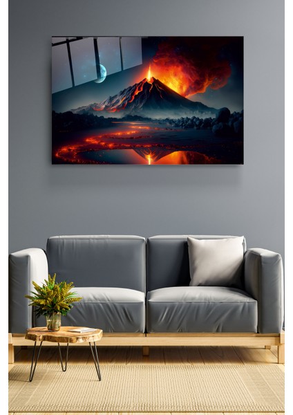 Yanardağ Patlaması Cam Tablo, Dekoratif Cam Tablo