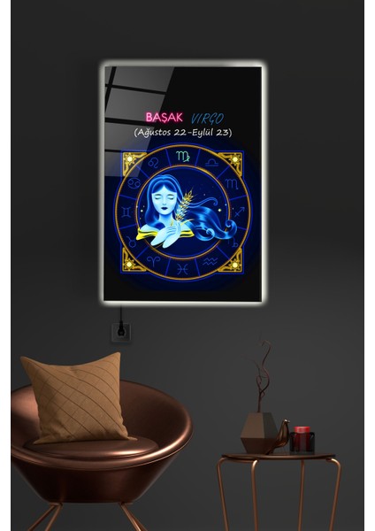 LED Aydınlatmalı Virgo Cam Tablo, Işıklı Cam Tablo