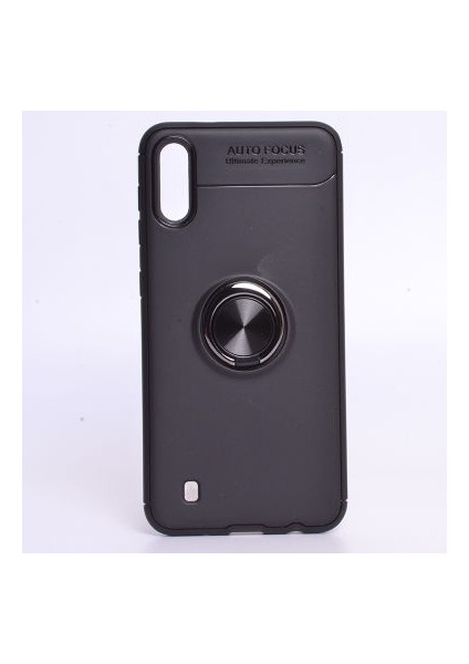 Samsung Galaxy M10 Kılıf Yüzüklü Standlı Soft Parmak Izi Bırakmaz+Nano Ekran Koruma