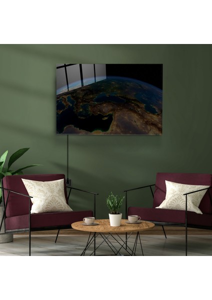 LED Aydınlatmalı Uzaydan Türkiye Cam Tablo, Işıklı Cam Tablo fiyatları