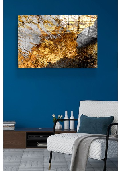 Gold Detay Soyut Cam Tablo, Dekoratif Cam Tablo