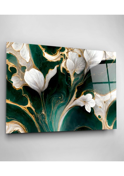 White And Green Cam Tablo, Dekoratif Cam Tablo