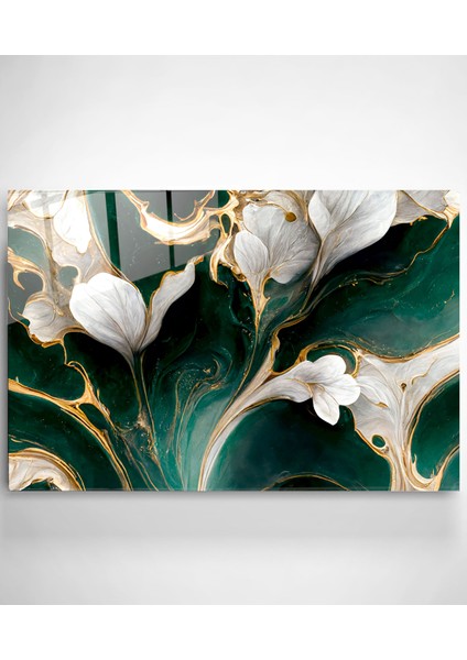 White And Green Cam Tablo, Dekoratif Cam Tablo