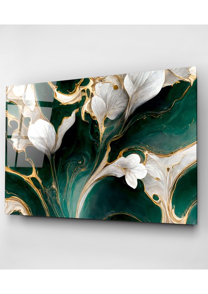 White And Green Cam Tablo, Dekoratif Cam Tablo