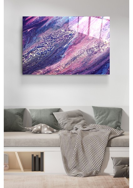 Purple And Pink Cam Tablo Dekoratif Cam Tablo