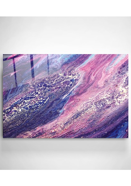 Purple And Pink Cam Tablo Dekoratif Cam Tablo
