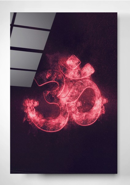 Digi-Glass Taş Çakra, Om (Sahasrara) Cam Tablo