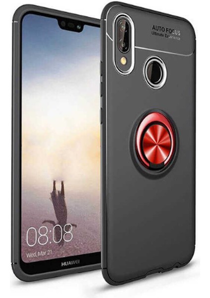 Huawei P Smart 2019 Kılıf Yüzüklü Standlı Soft Parmak Izi Bırakmaz Kapak