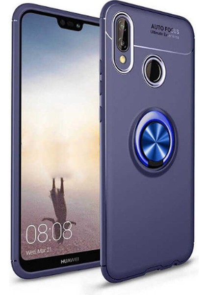 Huawei P Smart 2019 Kılıf Yüzüklü Standlı Soft Parmak Izi Bırakmaz Kapak