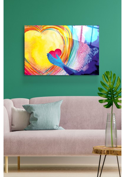 Kalp Cam Tablo, Dekoratif Cam Tablo