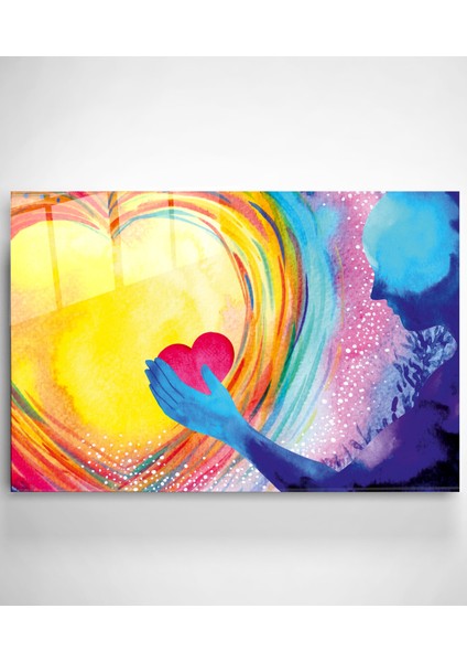 Kalp Cam Tablo, Dekoratif Cam Tablo modelleri