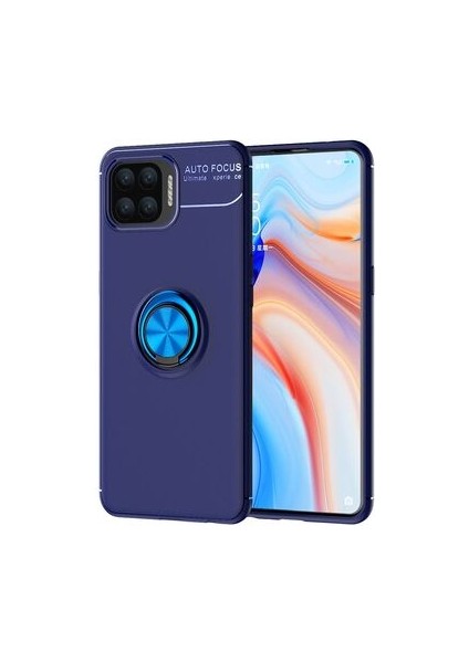 Oppo Reno 4 Lite Kılıf Yüzüklü Standlı Soft Parmak Izi Bırakmaz Kapak