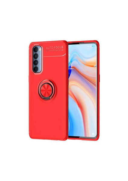 Oppo Reno 4 Pro Kılıf Yüzüklü Standlı Soft Parmak Izi Bırakmaz Kapak