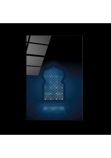 LED Aydınlatmalı Ay Işığı Cam Tablo, Işıklı Cam Tablo, Islami Desenli Cam Tablo modelleri