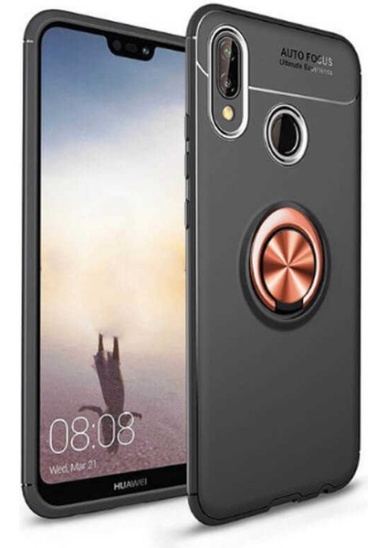Huawei P Smart 2019 Kılıf Yüzüklü Standlı Soft Parmak Izi Bırakmaz Kapak