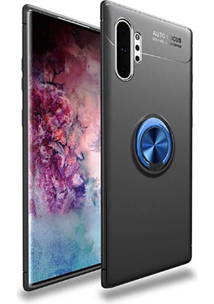 Samsung Galaxy Note 10 Plus Kılıf Yüzüklü Standlı Soft Parmak Izi Bırakmaz+Nano Ekran Koruma