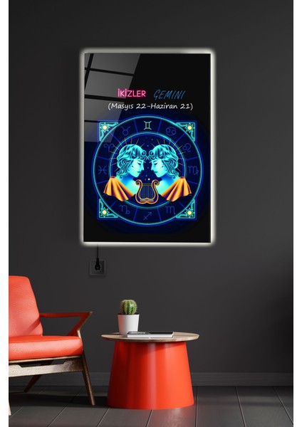 LED Aydınlatmalı Gemini Cam Tablo, Işıklı Cam Tablo
