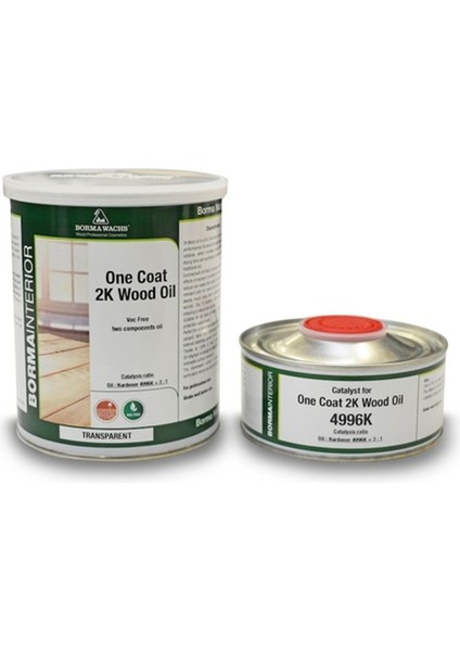 Borma Wachs One Coat 2k Wood Oil - Çift Kompenantlı Ahşap Yağı