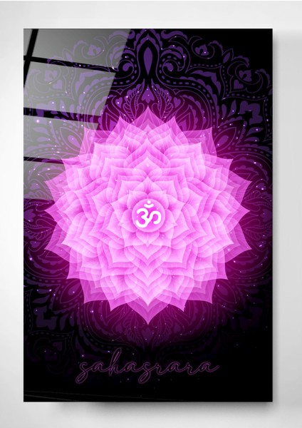 Digi-Glass Taş Çakra (Sahasrara) Cam Tablo