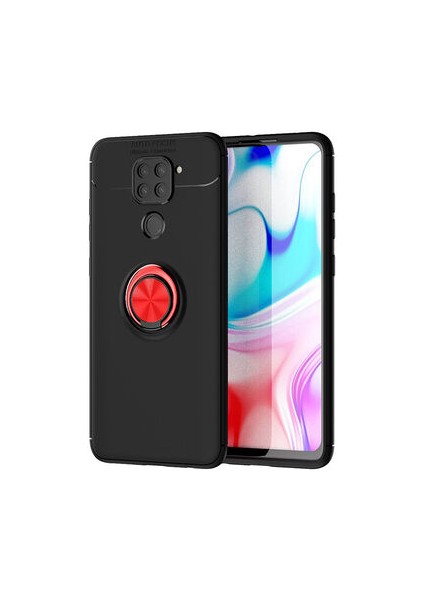 Xiaomi Redmi Note 9 Kılıf Yüzüklü Standlı Soft Parmak Izi Bırakmaz Kapak
