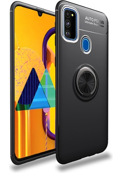 Samsung Galaxy M30S Kılıf Yüzüklü Standlı Soft Parmak Izi Bırakmaz Kapak
