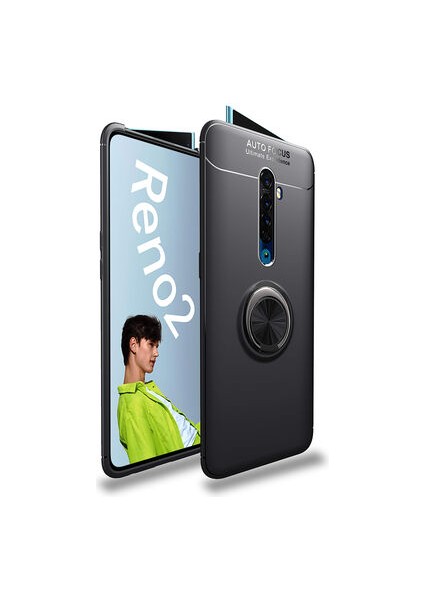 Oppo Reno 2z Kılıf Yüzüklü Standlı Soft Parmak Izi Bırakmaz Kapak