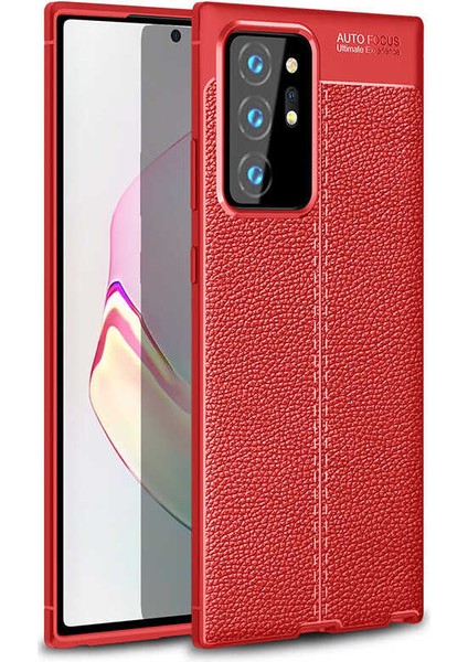 Galaxy Note 20 Ultra Kılıf Deri Görünümlü Tam Koruma Orjinal Silikon