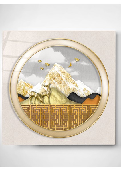 Gold Geyik Cam Tablo, Dekoratif Cam Tablo fiyatları