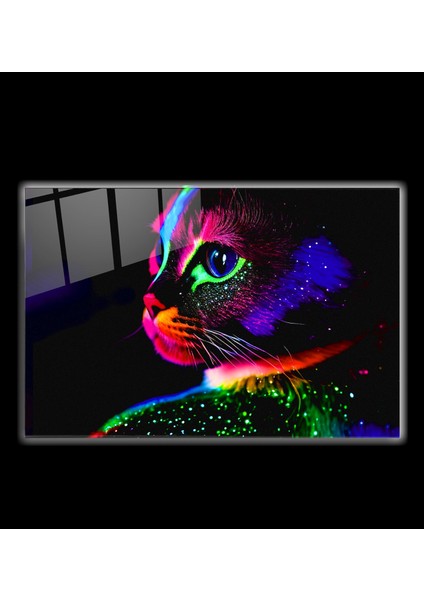 LED Aydınlatmalı Kedi Cam Tablo, Işıklı Cam Tablo modelleri
