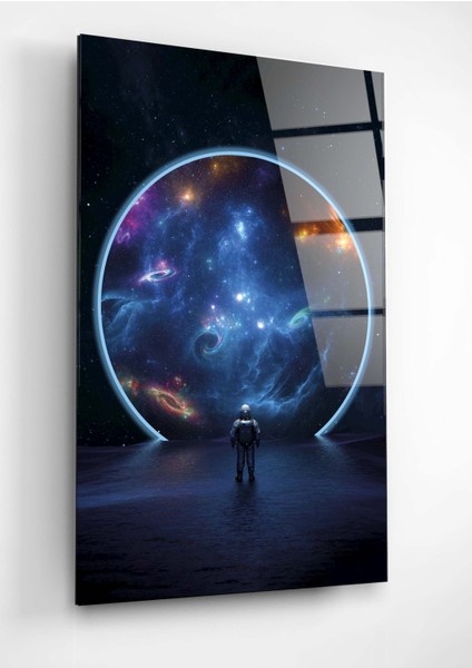 Digi Glass Astronot Uzay Cam Tablo Galaksi Cam Tablo