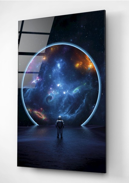 Digi Glass Astronot Uzay Cam Tablo Galaksi Cam Tablo