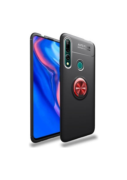 Huawei Y9 Prime 2019 Kılıf Yüzüklü Standlı Soft Parmak Izi Bırakmaz+Nano Ekran Koruma