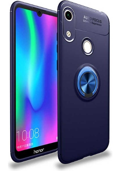 Huawei Y6 2019 Kılıf Yüzüklü Standlı Soft Parmak Izi Bırakmaz+Nano Ekran Koruma