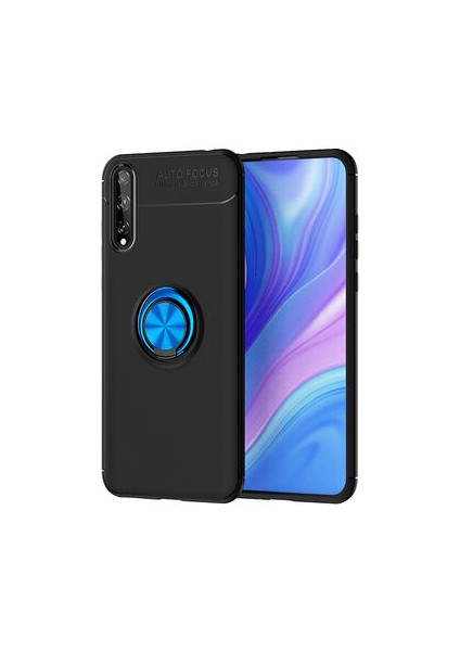 Huawei Y8P Kılıf Yüzüklü Standlı Soft Parmak Izi Bırakmaz+Nano Ekran Koruma