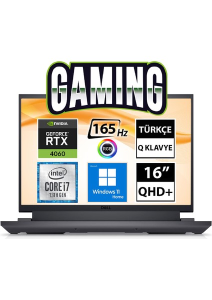 Gaming G16 7630 G167630005WH05 I7-13650HX 64GB 1tbssd RTX4060 16" Qhd+ W11H Taşınabilir Bilgisayar