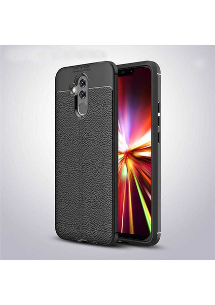 Huawei Mate 20 Lite Kılıf Deri Görünümlü Tam Koruma Orjinal Silikon
