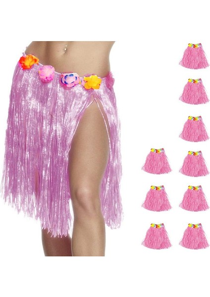 Yetişkin Çocuk Uyumlu Hawaii Eteği Pembe Renk 40 cm 10 Adet