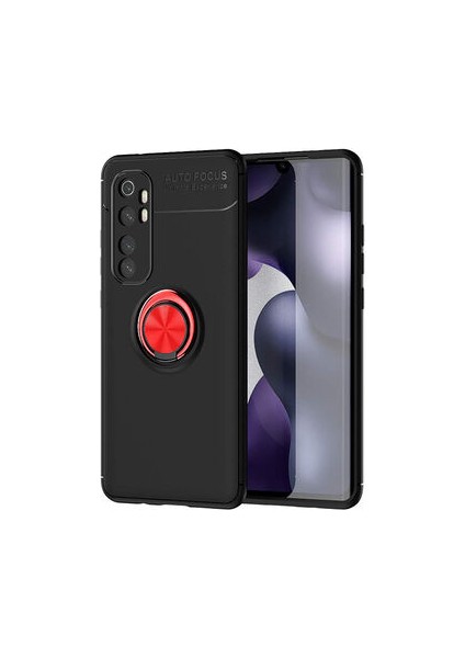 Xiaomi Mi Note 10 Lite Kılıf Yüzüklü Standlı Soft Parmak Izi Bırakmaz Kapak