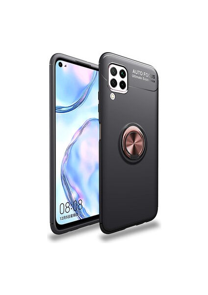 Huawei P40 Kılıf Yüzüklü Standlı Soft Parmak Izi Bırakmaz+Nano Ekran Koruma