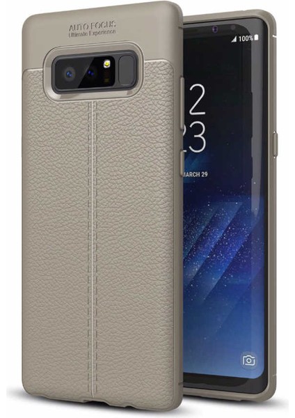 Galaxy Note 8 Kılıf Deri Görünümlü Tam Koruma Orjinal Silikon