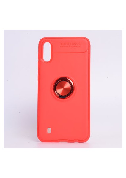 Samsung Galaxy M10 Kılıf Yüzüklü Standlı Soft Parmak Izi Bırakmaz+Nano Ekran Koruma