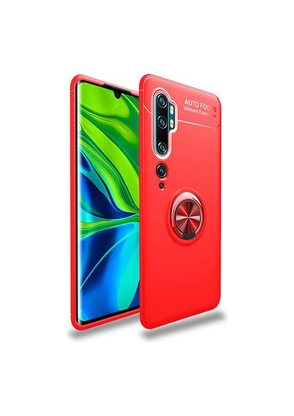 Xiaomi Mi Note 10 Pro Kılıf Yüzüklü Standlı Soft Parmak Izi Bırakmaz Kapak