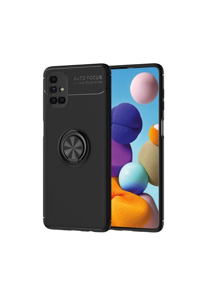 Samsung Galaxy M51 Kılıf Yüzüklü Standlı Soft Parmak Izi Bırakmaz Kapak
