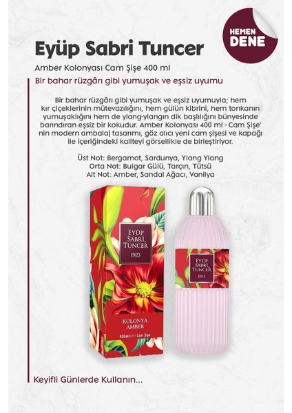 Amber Kolonyası Cam Şişe 400 Ml