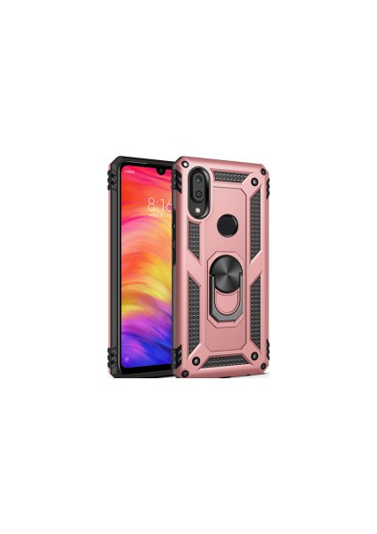 Galaxy M20 Kılıf Yüzüklü Standlı Mıknatıslı Zırhlı Panzr Koruma 9h Antishock Nano Cam